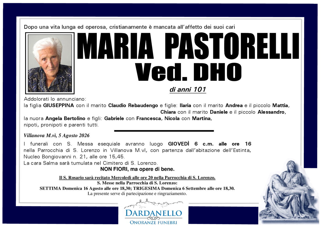 MARIA PASTORELLI Ved. DHO